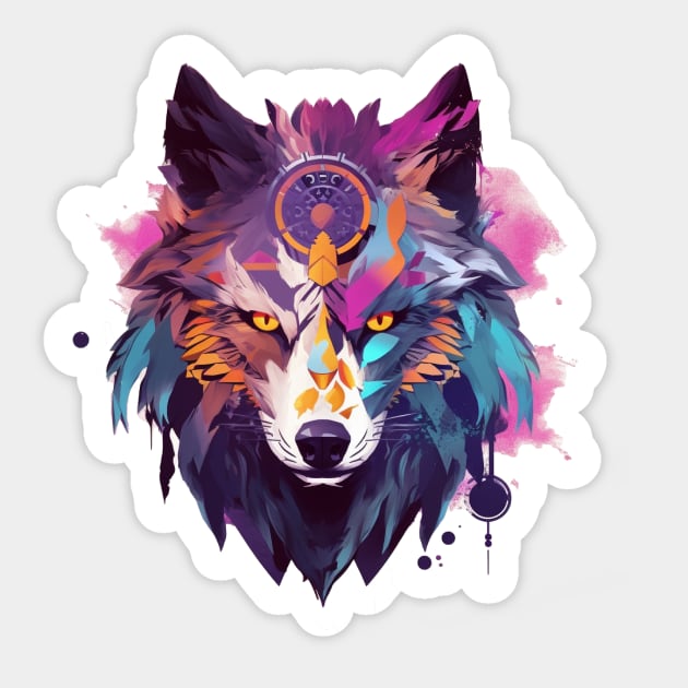 Dreamcatcher Wolf Sticker by CleverboyDsgns